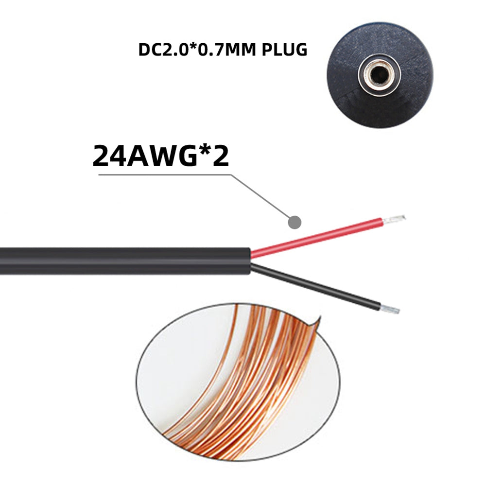 U2-067-4017MM USB to DC Power Cord USB 2.0 Male Type-A to 5V DC 2.0x0.7mm DC Power Round Plug Cable 150cm 24AWG