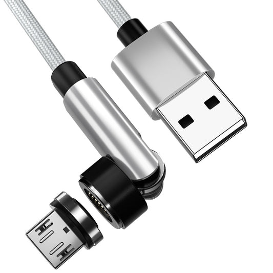 1m Nylon Braided Data Cord Fast Charging Cable + 540 Degrees Rotating Magnetic Attraction Micro Plug