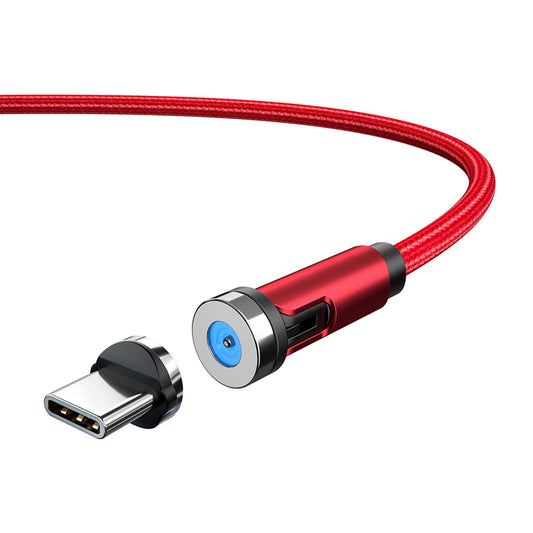 2m Type-C Data Cable 540 Degrees Rotatable Braided Charging Cable + Magnetic Plug