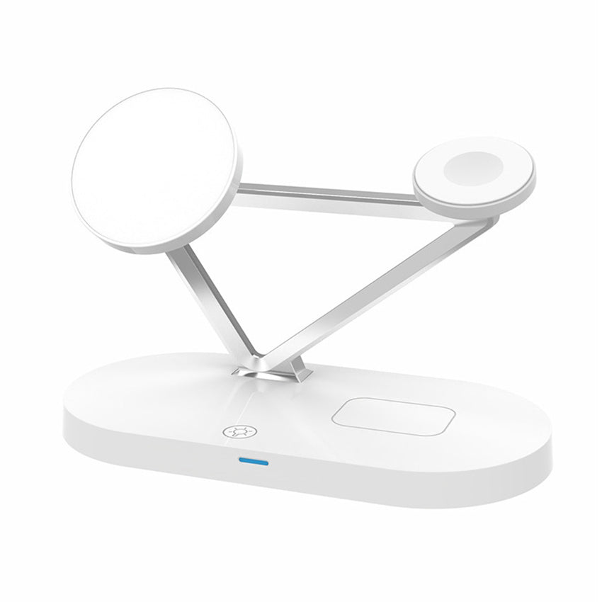 Z9 5-in-1 15W Magnetic Wireless Charger LED Atmosphere Light Desktop Wireless Charging Stand Dock with USB Output Port for iPhone/Apple Watch/AirPods