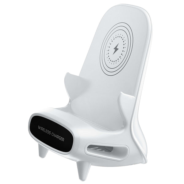 M111 Sound Amplifier Mini Chair 15W Fast Charging Wireless Charger Phone Holder Stand