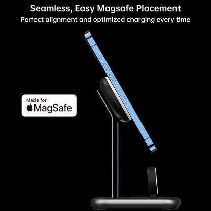 CHOETECH T589-F MFI & MFM Certified 3 in 1 Magnetic Wireless Charger Charging Station with 12V / 3A Power Adapter for iPhone / iWatch / AirPods