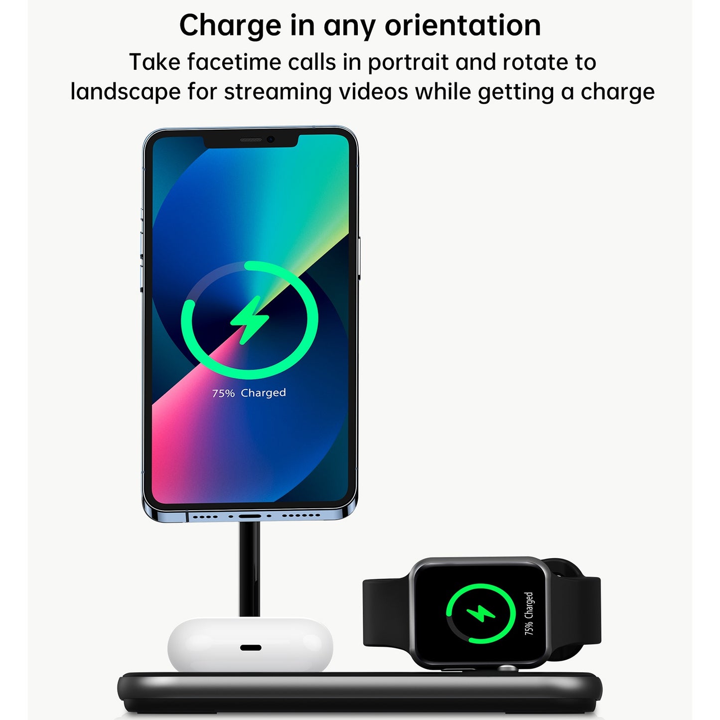 CHOETECH T589-F MFI & MFM Certified 3 in 1 Magnetic Wireless Charger Charging Station with 12V / 3A Power Adapter for iPhone / iWatch / AirPods
