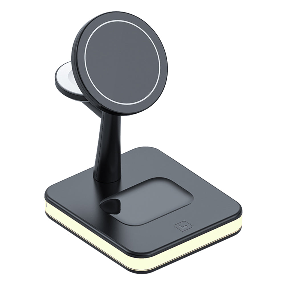 JJT-991 For iPhone / Apple Watch / AirPods 4 in 1 Magnetic Wireless Charger with USB Output Multifunction Charging Base