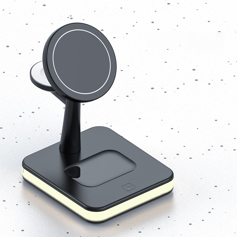 JJT-991 For iPhone / Apple Watch / AirPods 4 in 1 Magnetic Wireless Charger with USB Output Multifunction Charging Base