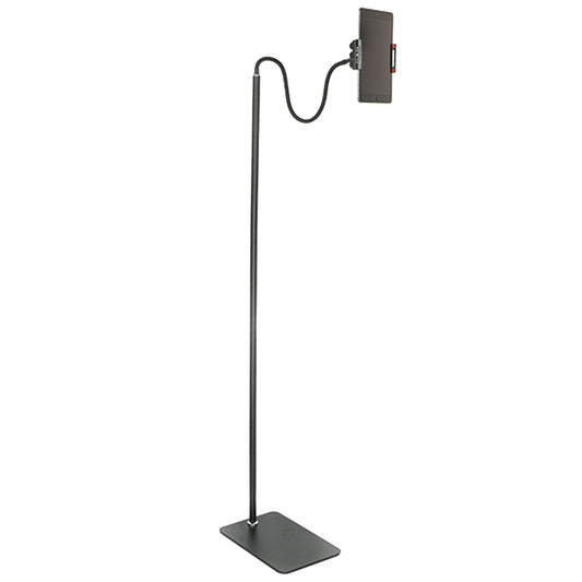 175cm Tablet Floor Stand Cell Phone Holder with Flexible Gooseneck Stable Base 360 Degree Rotating Mobile Phone Lazy Bracket Compatible with iPhone iPad for Live Streaming