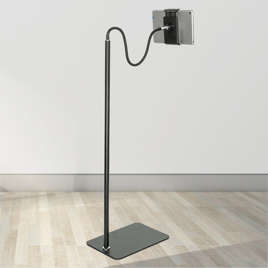 175cm Tablet Floor Stand Cell Phone Holder with Flexible Gooseneck Stable Base 360 Degree Rotating Mobile Phone Lazy Bracket Compatible with iPhone iPad for Live Streaming