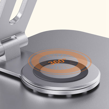 R02 Wood + Aluminum Alloy Laptop Bracket 360 Degree Rotation Reading Bookshelf Desktop Stand