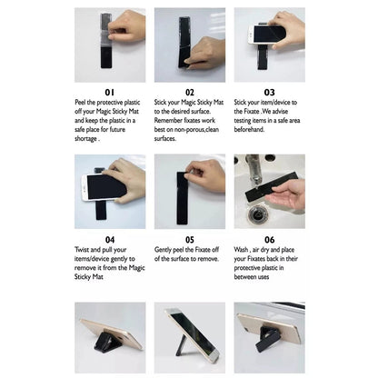 2Pcs / Set Fixate Gel Pads Multi Function Magic Nano Gel Pad Washable Car Mount Cell Phone Holder
