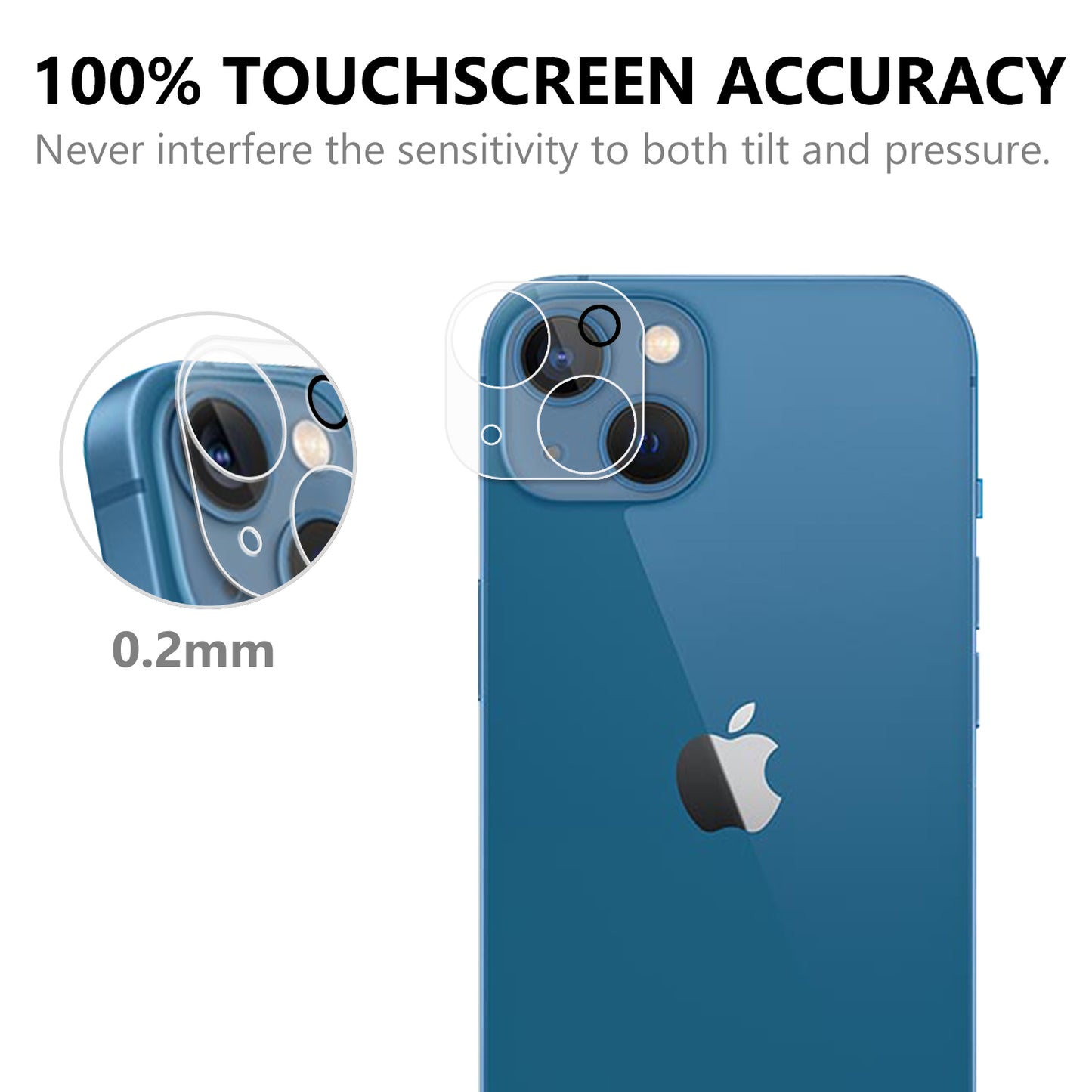 For iPhone 14 6.1 inch Drop-resistant Anti-explosion AGC Glass Full Covering High Transparency Phone Back Camera Lens Film