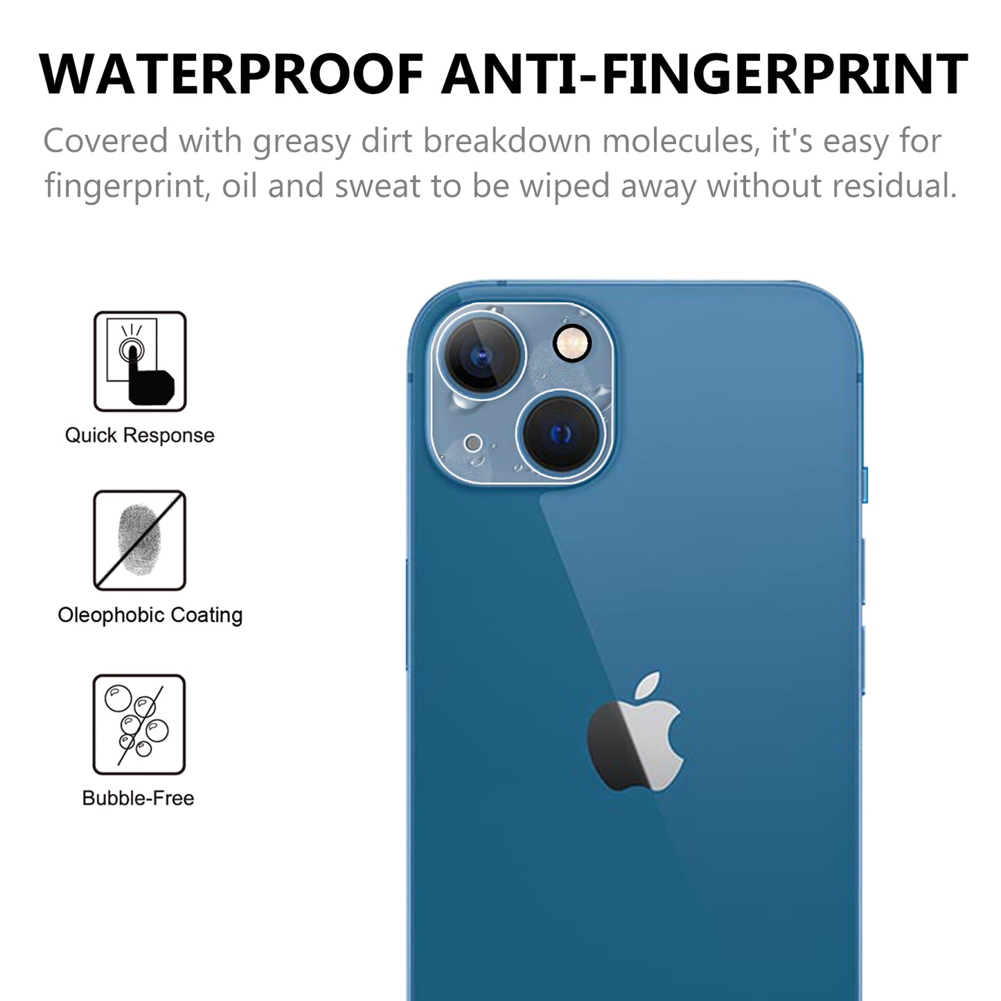 For iPhone 14 Plus 6.7 inch Full Covering High Transparency Anti-explosion AGC Glass Rear Camera Lens Protector