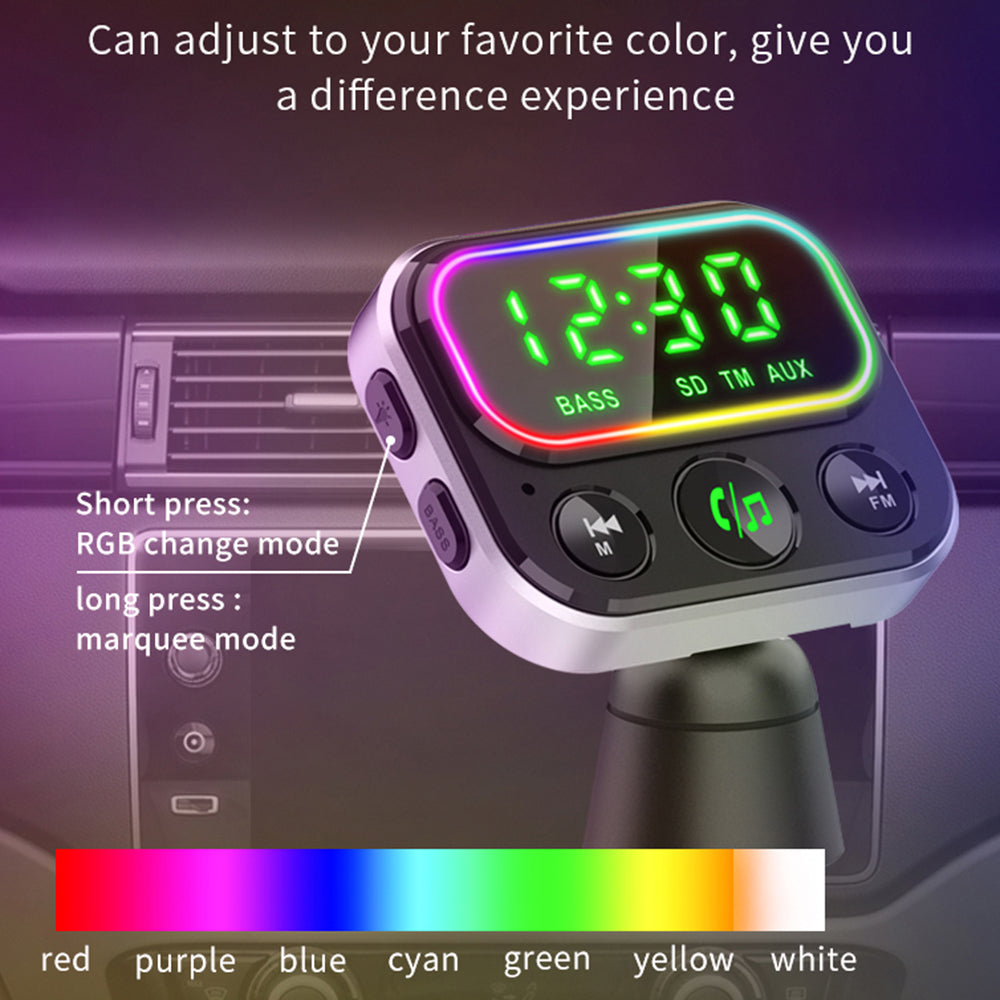 BC79 Bluetooth 5.0 Car FM Transmitter TF Card AUX Music MP3 Player PD/QC3.0 Phone Charger