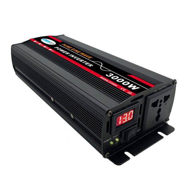 SOLIKETECH 3000W Safe Use DC 12 / 24 / 48 / 60V to AC 220V Pure Sine Wave Car Power Converter with LED Display