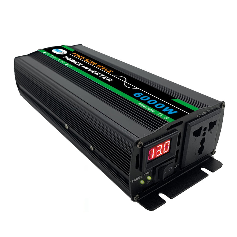 SOLIKETECH 6000W Pure Sine Wave Car Power Inverter Multiple Protection DC to AC 220V with LED Display