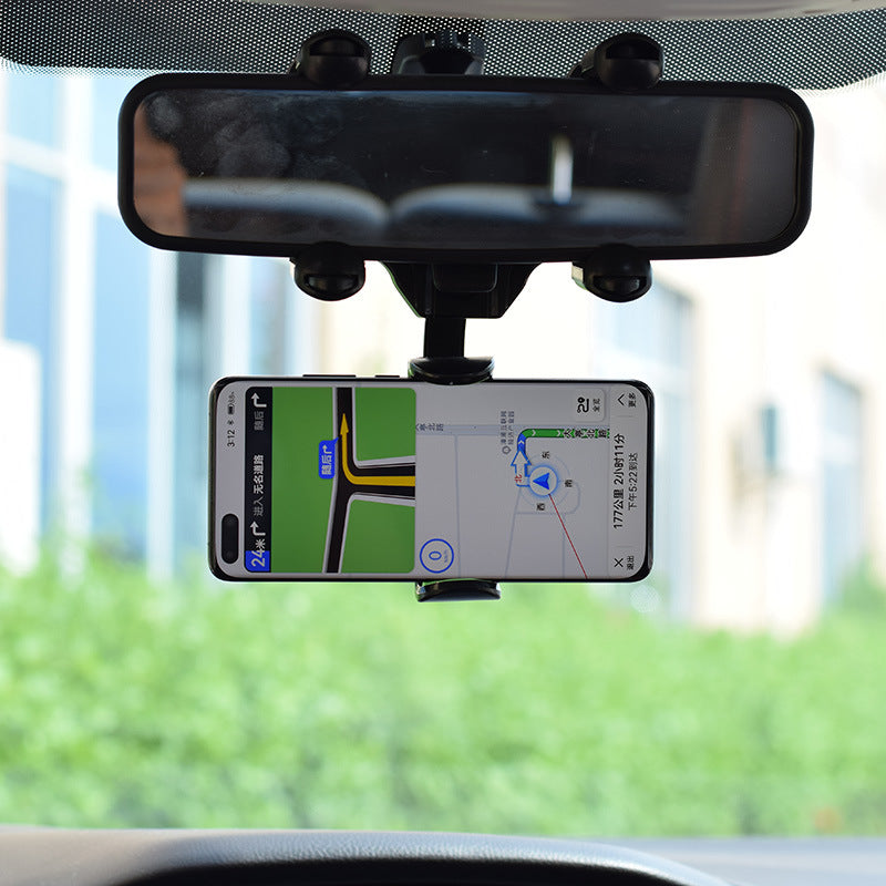 Car Rearview Mirror Phone Holder 360 Degrees Rotating Cellphone Bracket Stand