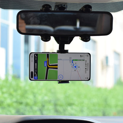 Car Rearview Mirror Phone Holder 360 Degrees Rotating Cellphone Bracket Stand
