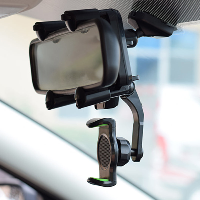 Car Rearview Mirror Phone Holder 360 Degrees Rotating Cellphone Bracket Stand