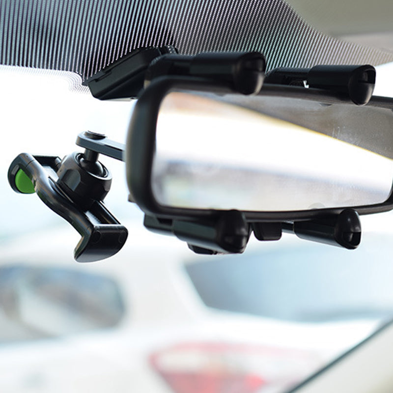 Car Rearview Mirror Phone Holder 360 Degrees Rotating Cellphone Bracket Stand