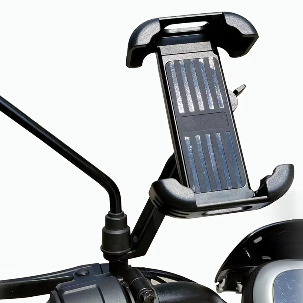 HLT-152B Motorcycle Handlebar Rearview Mirror Phone Holder Mount Bike Phone Clamp Scooter Phone Clip for 4.7-6.8 Inch Phones