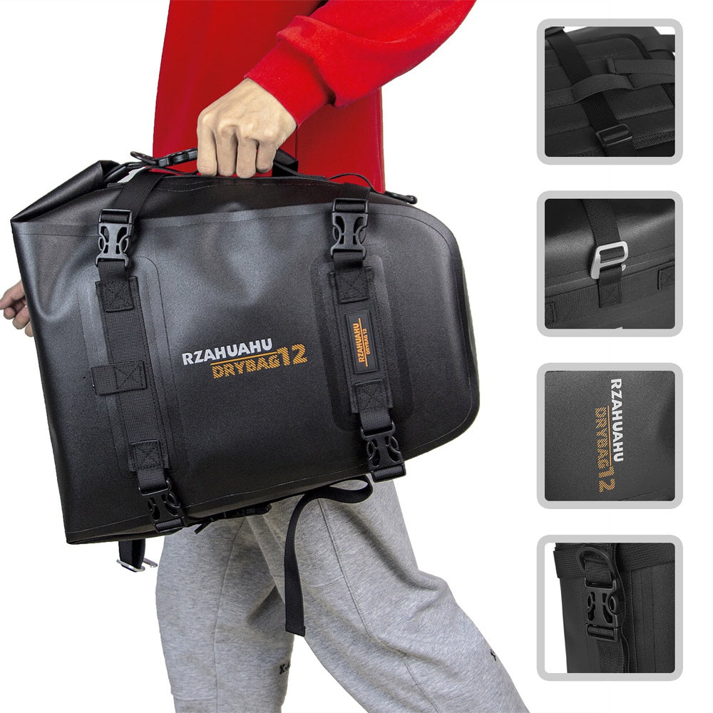 RZAHUAHU 16L Motorcycle Rear Bag Motor Side Tail Bag Waterproof Saddle Storage Bag Motorbike Touring Bag