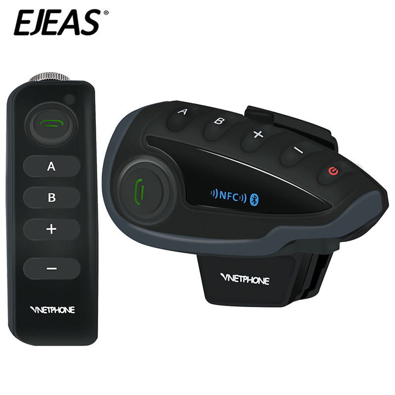VNETPHONE V8 Motorcycle Helmet Intercom Bluetooth Headset Remote Control 1200M Wireless Distance Supporting Five People Live Chat