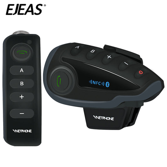 VNETPHONE V8 Motorcycle Helmet Intercom Bluetooth Headset Remote Control 1200M Wireless Distance Supporting Five People Live Chat