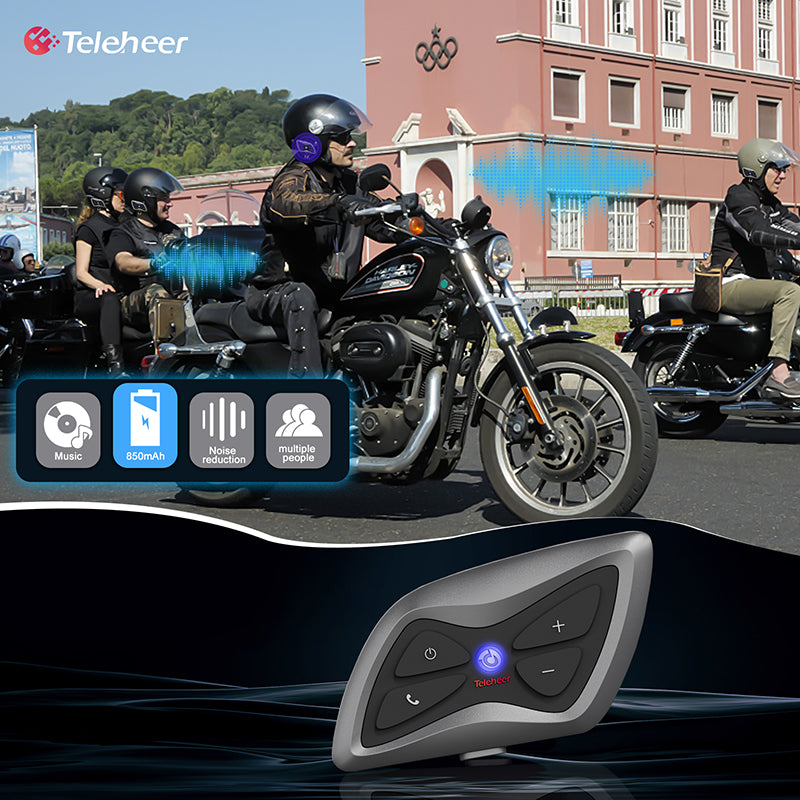 TELEHEER T6plus Motorcycle Helmet Bluetooth Headphone Outdoor Headset Waterproof Motorbike Sports Headset