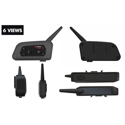 TELEHEER V6 Plus Motorcycle Helmet Bluetooth Walkie-Talkie with Headset Waterproof BT Wireless Walkie-Talkie Support 1500m Distance