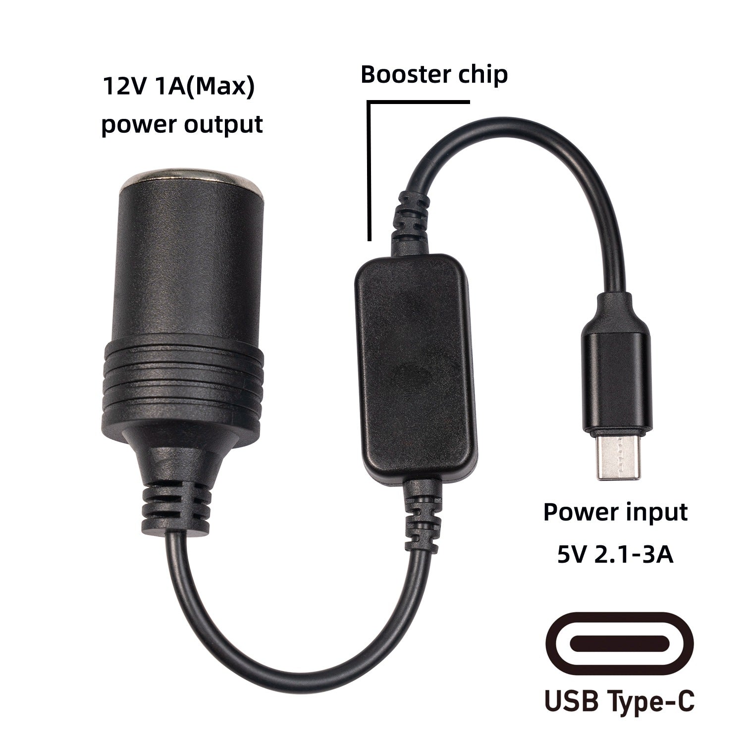 3710 03 5V Type C Male to 12V Car Cigarette Lighter Socket Female Converter for Car Cigarette Lighters Adapter DVR Dash Camera UniqueBud India