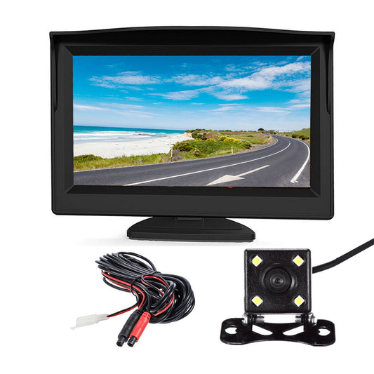 RH-502 5&#39;&#39; LCD Display Screen Car Parking Reverse System 4-LED Camera with Video Line