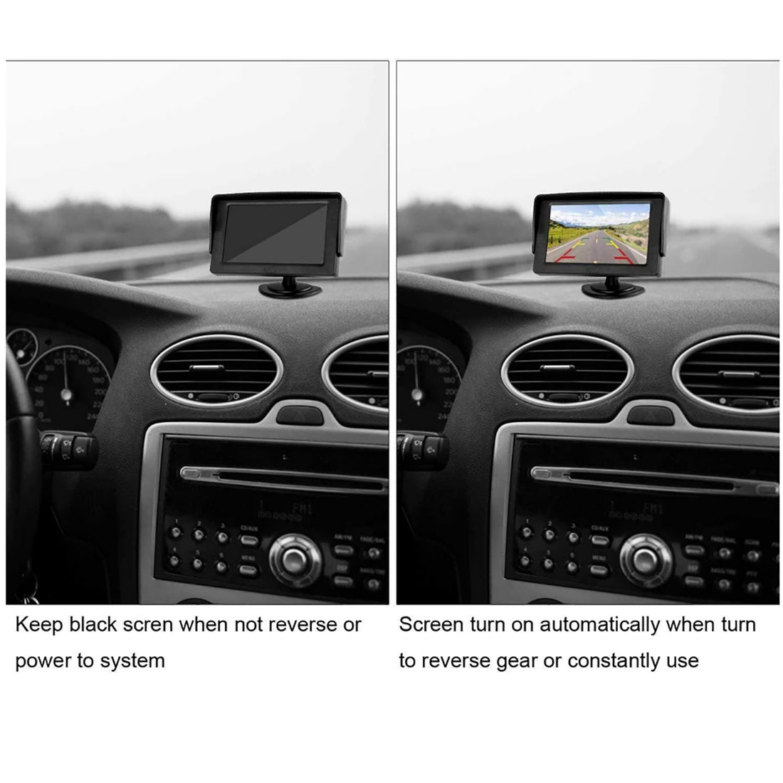 RH-502 5" LCD Display Screen Car Parking Reverse System 4-LED Camera with Video Line