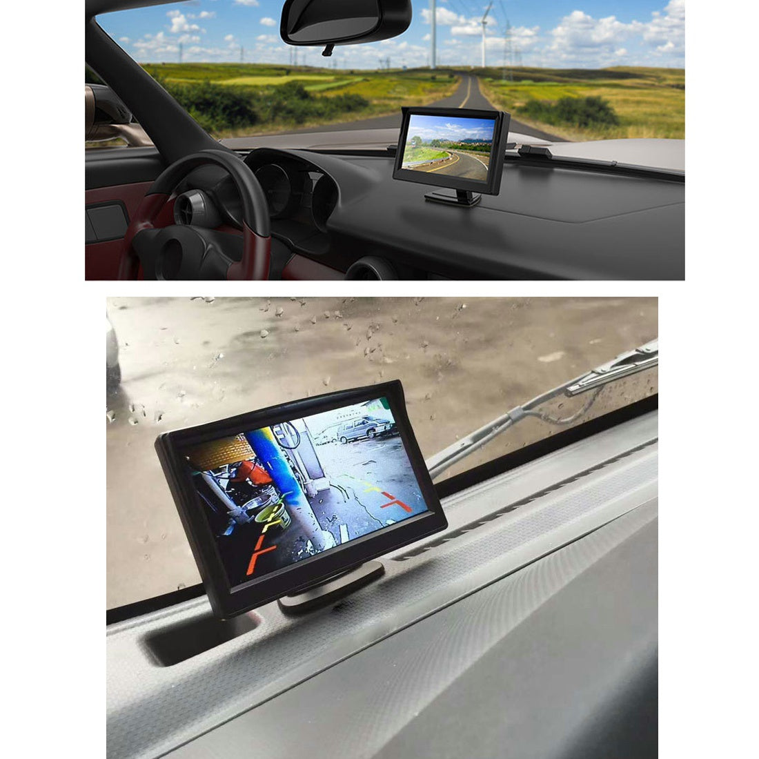 RH-502 5" LCD Display Screen Car Parking Reverse System 4-LED Camera with Video Line