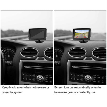 RH-501 5" LCD Display Screen Car Parking Reverse Waterproof Round Rear Camera with Video Line