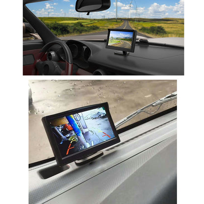 RH-501 5" LCD Display Screen Car Parking Reverse Waterproof Round Rear Camera with Video Line