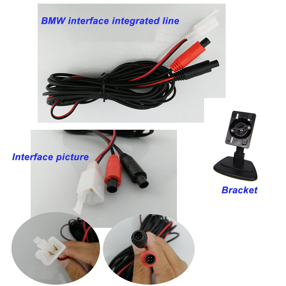 RH-501 5" LCD Display Screen Car Parking Reverse Waterproof Round Rear Camera with Video Line