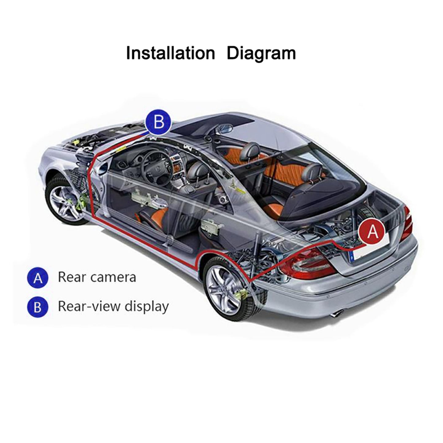 RH-702F 7" LCD Rear View Display Monitor Parking and Reverse System Camera Kit (12V-24V)