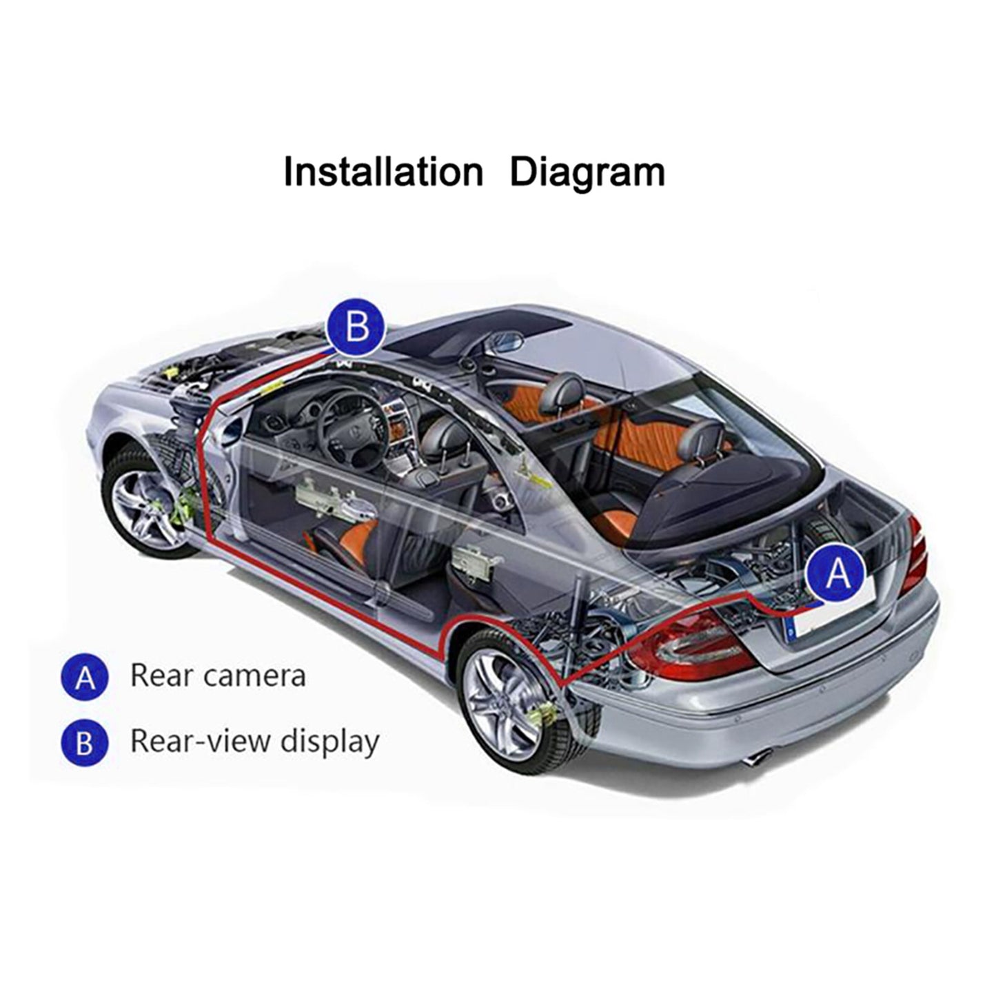 RH-702A Car Rear View Backup Round Camera Truck Vehicle Parking Reverse System 7" Screen Monitor Kit 12V 24V
