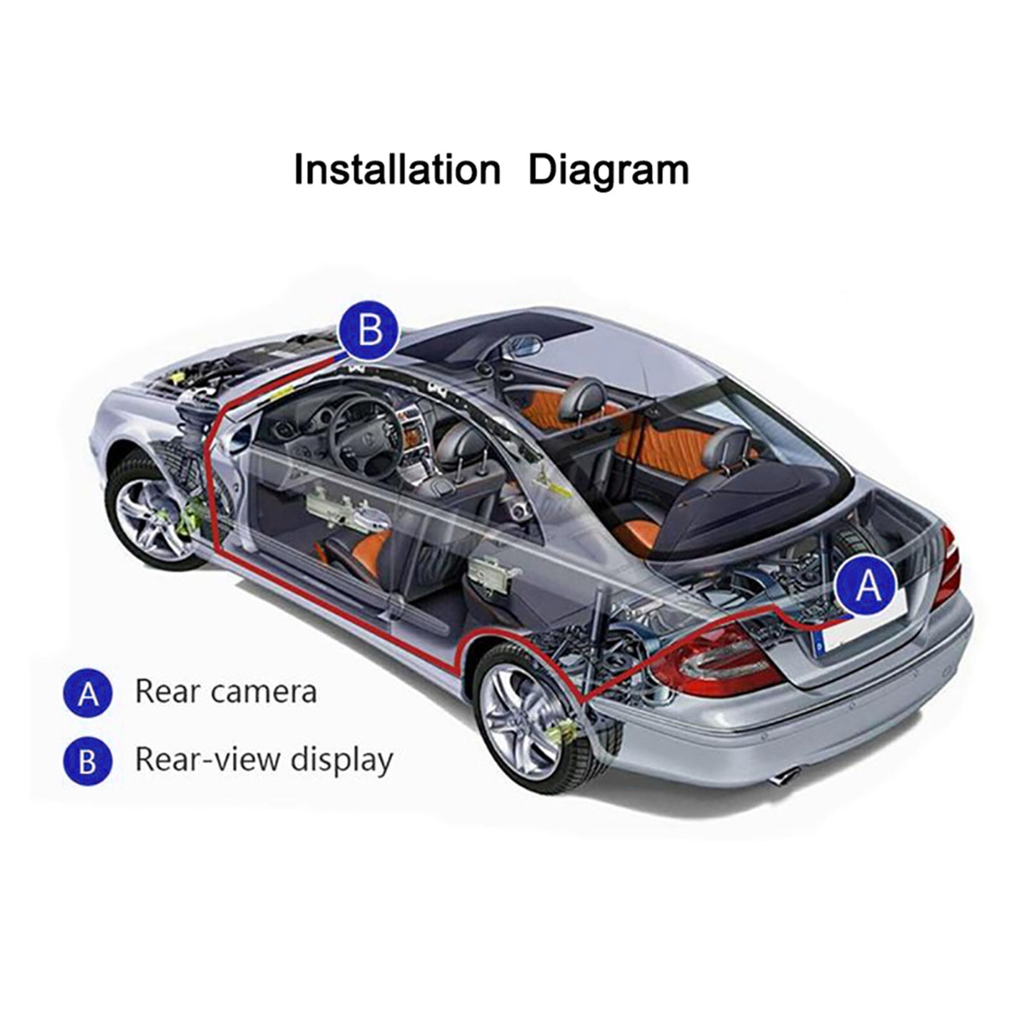 RH-702D HD 7" Large Screen LCD Display Monitor 12V 24V Car Parking Reversing 8-LED Rear Camera Kit
