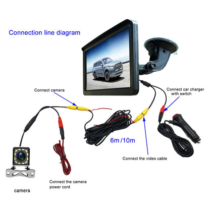 RH-702E 12V 24V 12-LED Rear View Reverse Camera + 7" Screen Car Reversing Parking Monitor Set