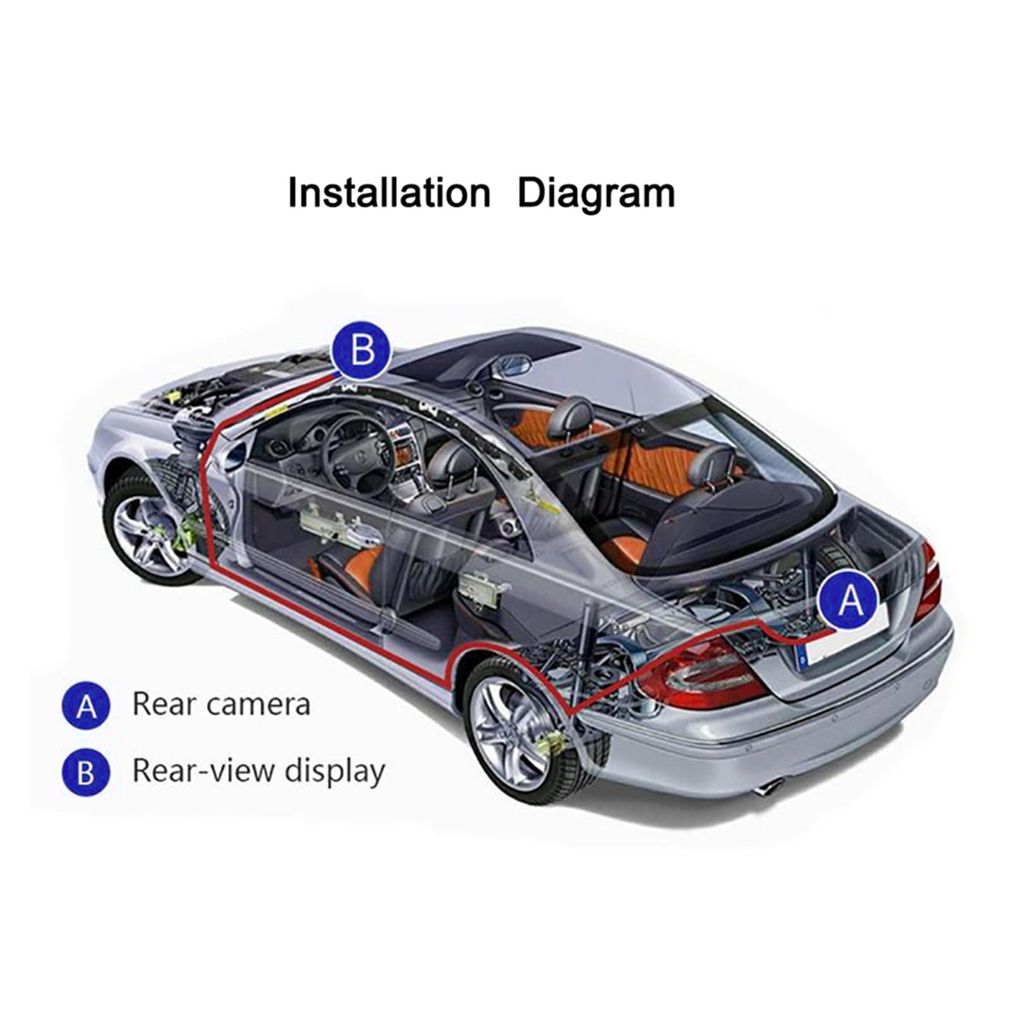 RH-702E 12V 24V 12-LED Rear View Reverse Camera + 7" Screen Car Reversing Parking Monitor Set
