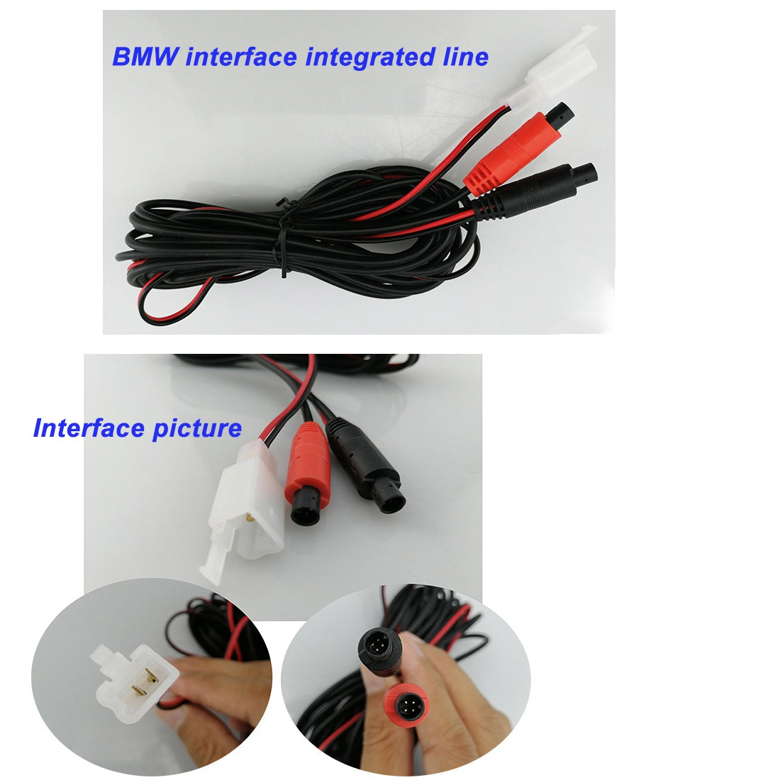 RH-512 5" LCD Display Monitor Car Parking Reverse Waterproof AHD Square Rear Camera with Video Line