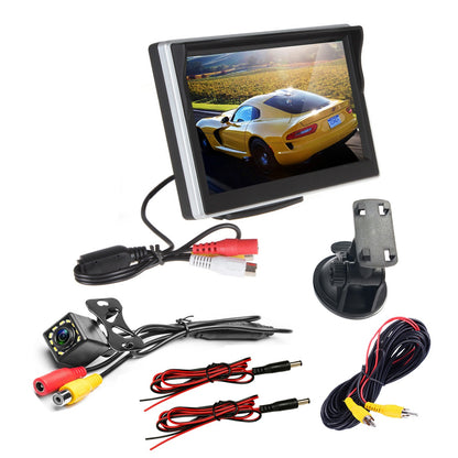 RH-510 High Brightness 12-LED Rear Camera Car Parking Reverse System Kit with 5&#39;&#39; LCD Display Monitor