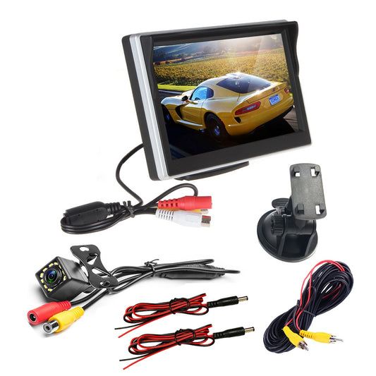 RH-510 High Brightness 12-LED Rear Camera Car Parking Reverse System Kit with 5&#39;&#39; LCD Display Monitor