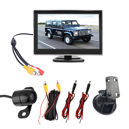 RH-507 5&#39;&#39; LCD Display Monitor Car Parking Reverse Waterproof Butterfly-shaped Rear Camera with Power Supply Cable and Video Line