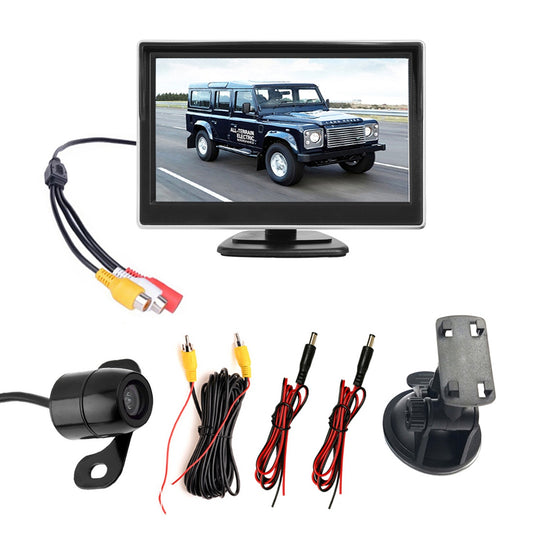 RH-507 5&#39;&#39; LCD Display Monitor Car Parking Reverse Waterproof Butterfly-shaped Rear Camera with Power Supply Cable and Video Line