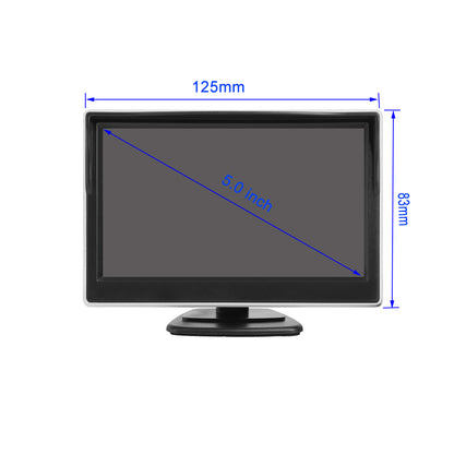 RH-507 5" LCD Display Monitor Car Parking Reverse Waterproof Butterfly-shaped Rear Camera with Power Supply Cable and Video Line