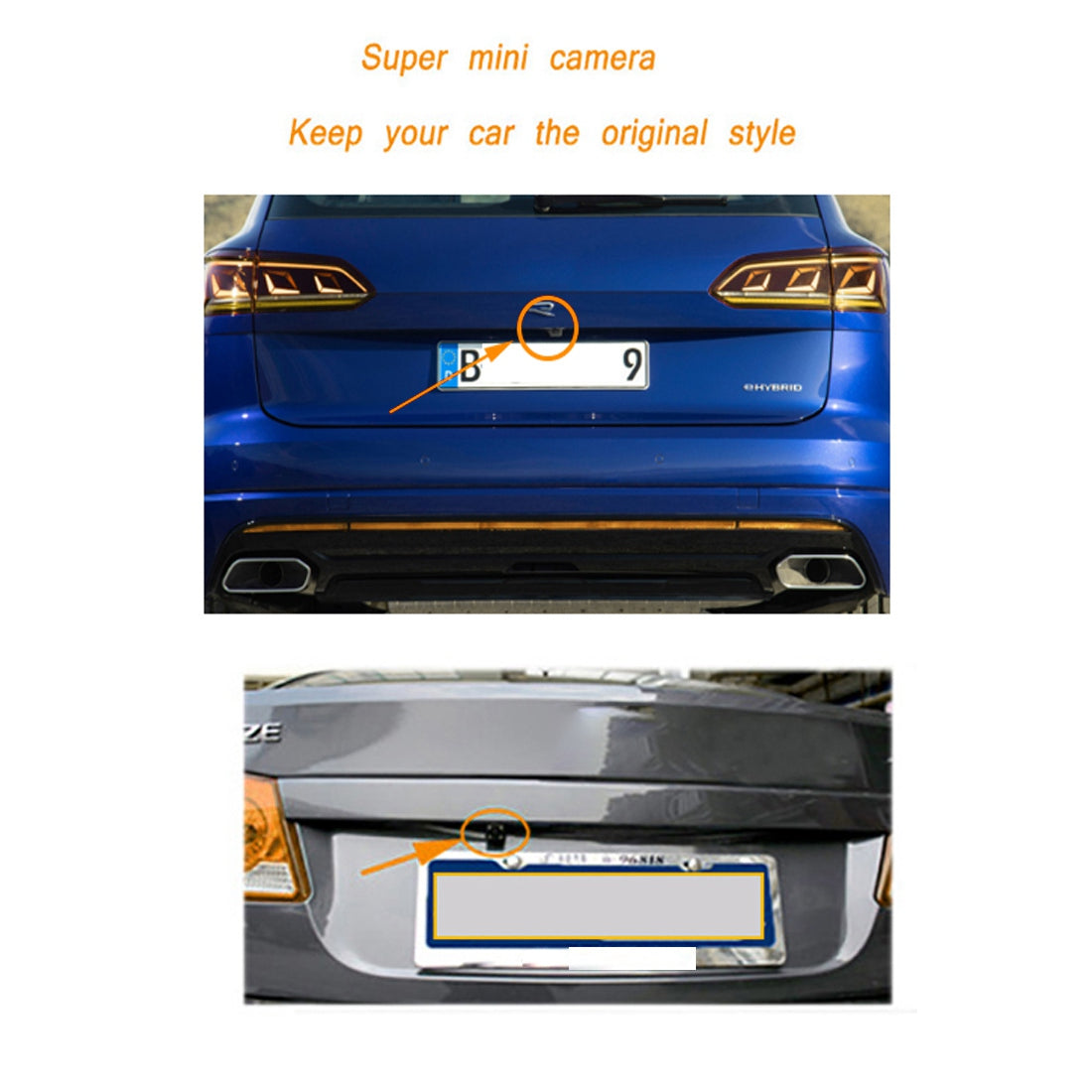 RH-507 5" LCD Display Monitor Car Parking Reverse Waterproof Butterfly-shaped Rear Camera with Power Supply Cable and Video Line