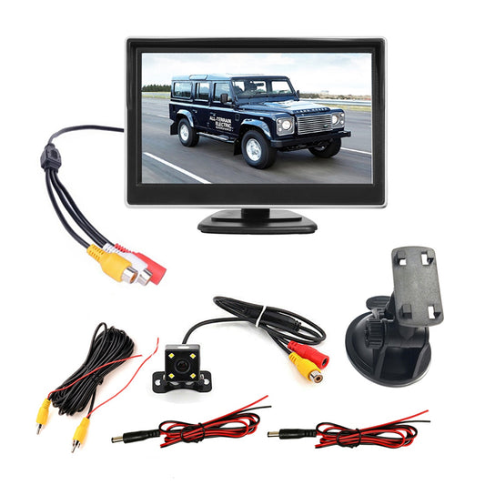 RH-508 Car Accessories 5&#39;&#39; LCD Display Monitor 4-LED Rear Camera Car Reversing Kit with AV1 AV2 Vide Inputs