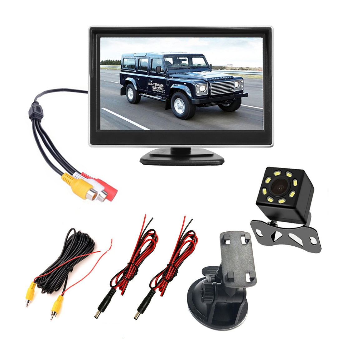 RH-509 5&#39;&#39; LCD Display Monitor 8-LED Rear Camera Car Parking Reverse System Kit