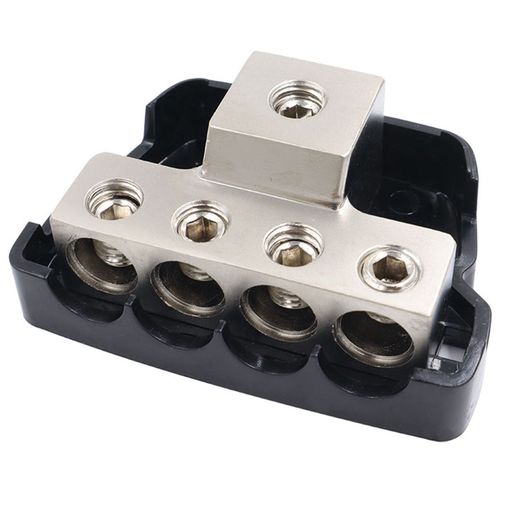 4-Way Car Audio Stereo Amp Power / Ground Cable Splitter Distribution Block
